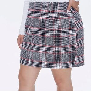 Forever 21+ Wool Blend Plaid Mini Skirt - Size 0X